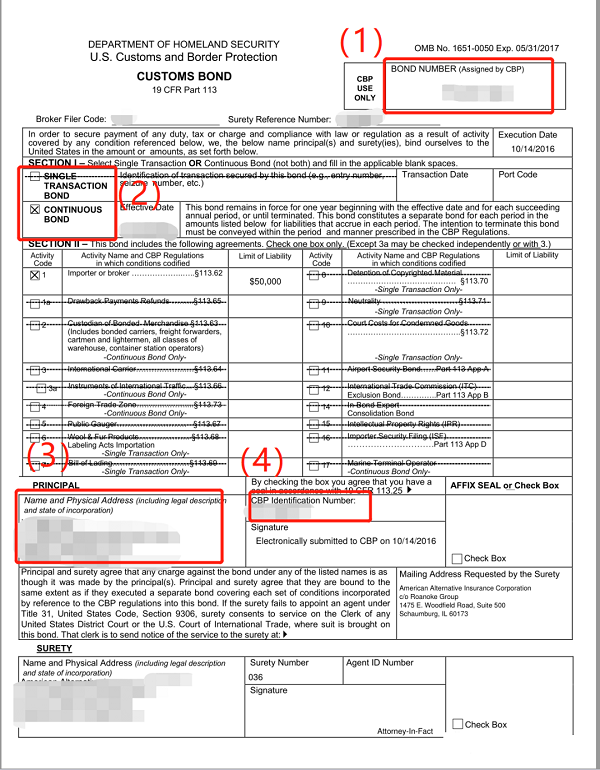 CBP Form 301